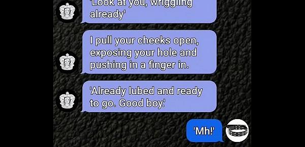  Submissive boy sexting his Mistress for forced bi scenario